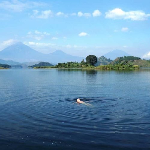 Swimming In Lake Mutanda